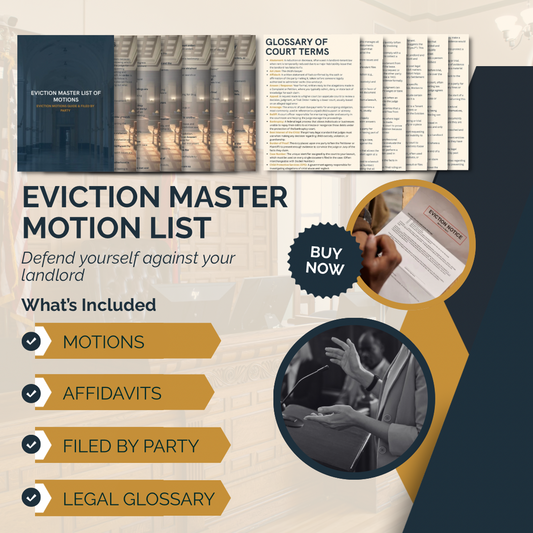 MASTER MOTION & AFFIDAVIT LISTS & FILED BY PARTY | EVICTION - THE LEGAL PLAYBOOK CO
