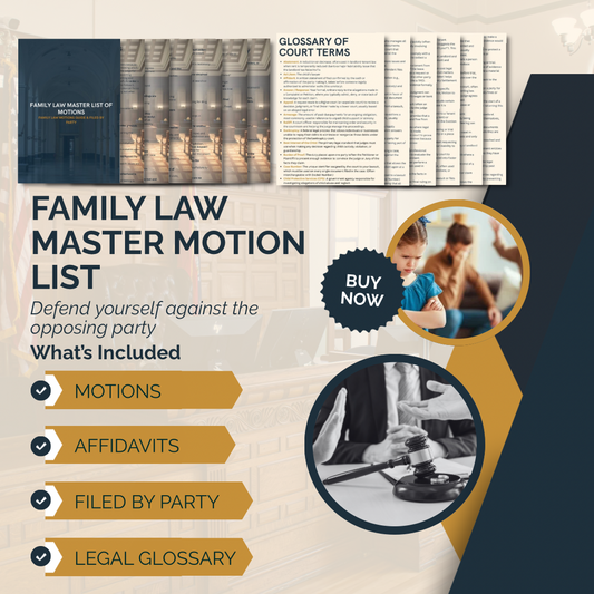 MASTER MOTION & AFFIDAVIT LISTS & FILED BY PARTY | FAMILY LAW - THE LEGAL PLAYBOOK CO