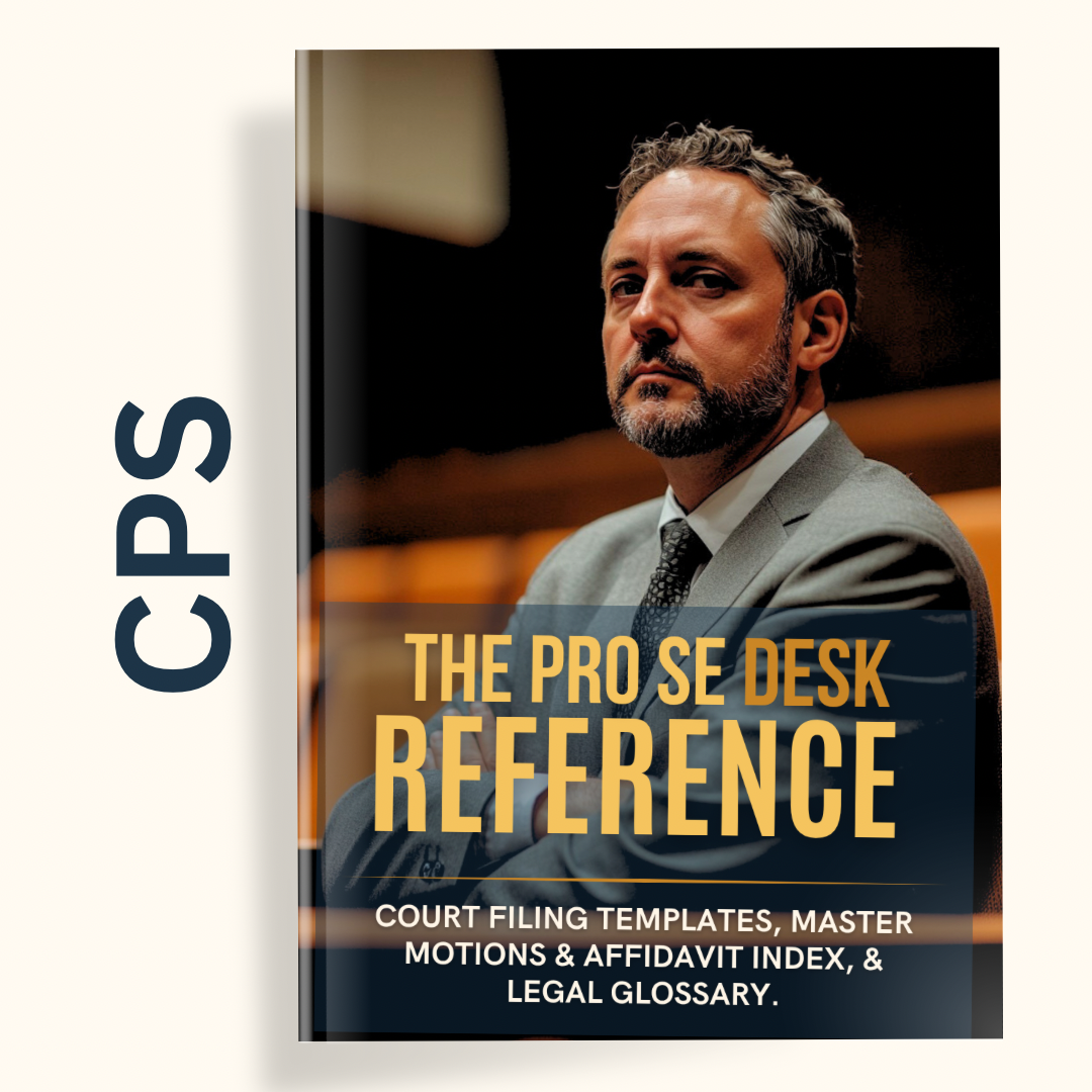 THE PRO SE DESK REFERENCE | CPS - COMPLETE TEMPLATE COLLECTION, MASTER FILING LISTS, & LEGAL GLOSSARY - THE LEGAL PLAYBOOK CO