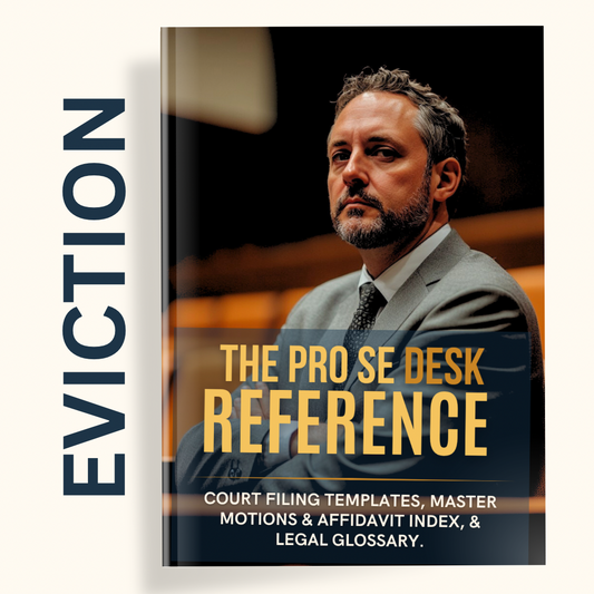 THE PRO SE DESK REFERENCE | EVICTION - COMPLETE TEMPLATE COLLECTION, MASTER FILING LISTS, & LEGAL GLOSSARY - THE LEGAL PLAYBOOK CO