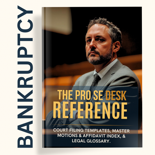 THE PRO SE DESK REFERENCE | BANKRUPTCY - COMPLETE TEMPLATE COLLECTION, MASTER FILING LISTS, & LEGAL GLOSSARY - THE LEGAL PLAYBOOK CO
