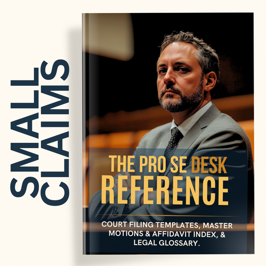 THE PRO SE DESK REFERENCE | SMALL CLAIMS - COMPLETE TEMPLATE COLLECTION, MASTER FILING LISTS, & LEGAL GLOSSARY - THE LEGAL PLAYBOOK CO