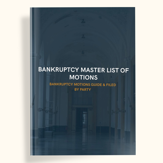 MASTER MOTION & AFFIDAVIT INDEX & FILED BY PARTY | BANKRUPTCY - THE LEGAL PLAYBOOK CO