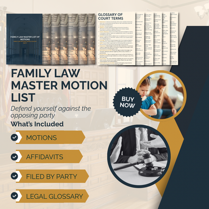 MASTER MOTION & AFFIDAVIT LISTS & FILED BY PARTY | FAMILY LAW - THE LEGAL PLAYBOOK CO