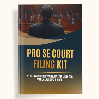 PRO SE COURT FILING KIT: STOP RISKING THOUSANDS. MASTER LISTS FOR FAMILY LAW, CPS, & MORE. - THE LEGAL PLAYBOOK CO