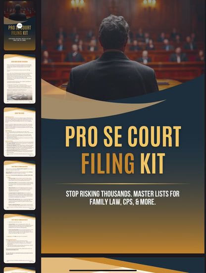Pro Se Court Filing Kit: Stop Risking
Thousands. Master Legal Forms & Lists.