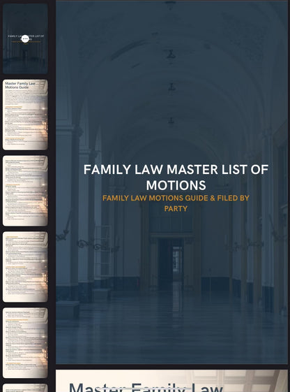 Master Motion & Affidavit Legal Forms Collection | Family Law