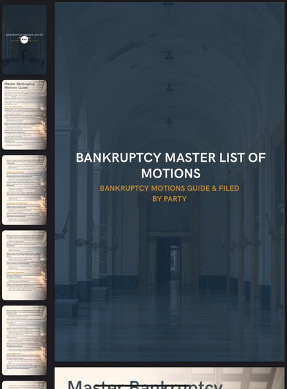 Master Motion & Affidavit Legal Forms Collection | Bankruptcy